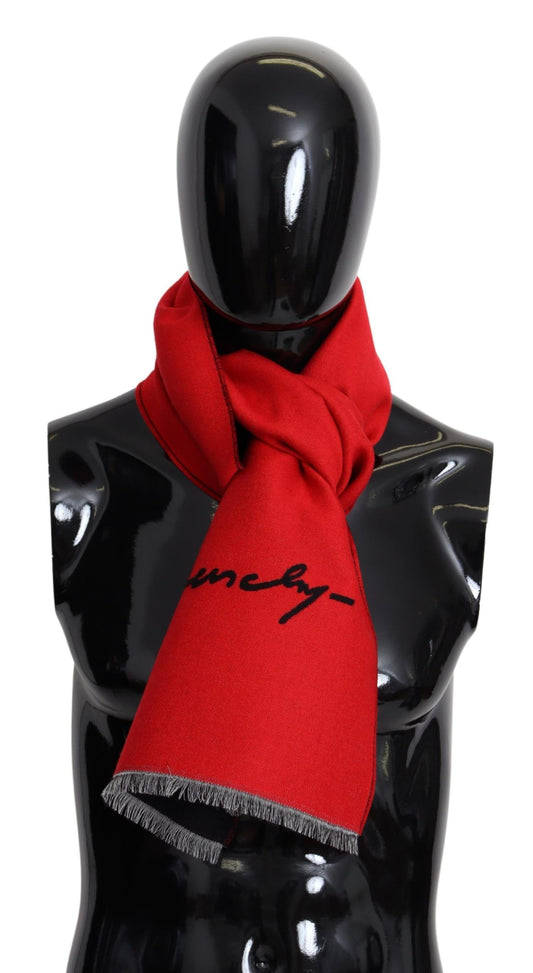 Elegante sciarpa unisex in misto lana rossa