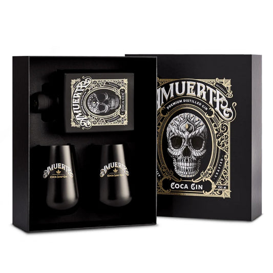 GIN BLACK AMUERTE COCA LEAF CL 70 + BICCHIERI