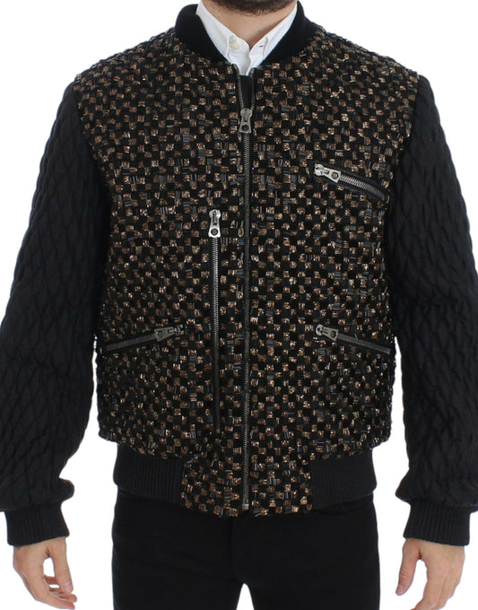 Elegante giacca da stilista con paillettes nere