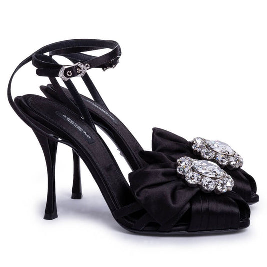 Black Goatskin Women Sandal