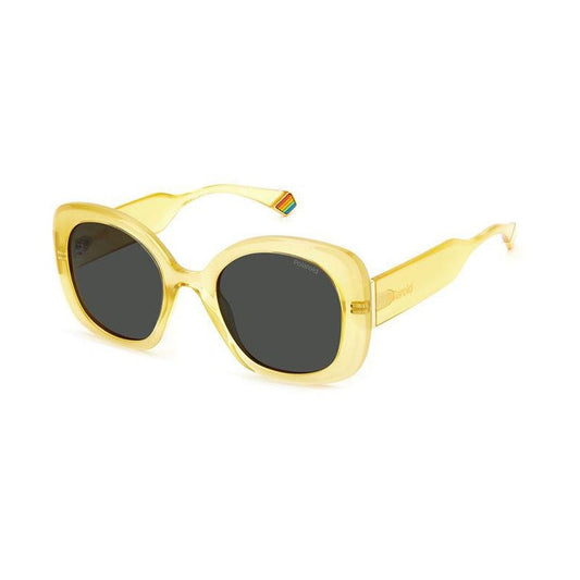 Occhiali da sole in metallo giallo