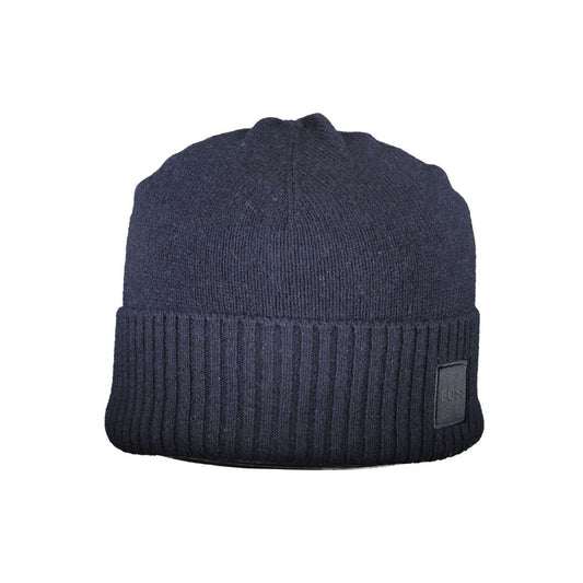 Berretto da uomo in lana blu