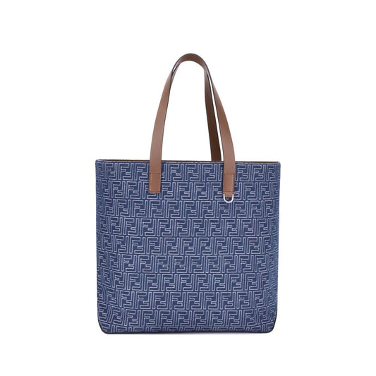Borsa tote in denim ricamata Fendi