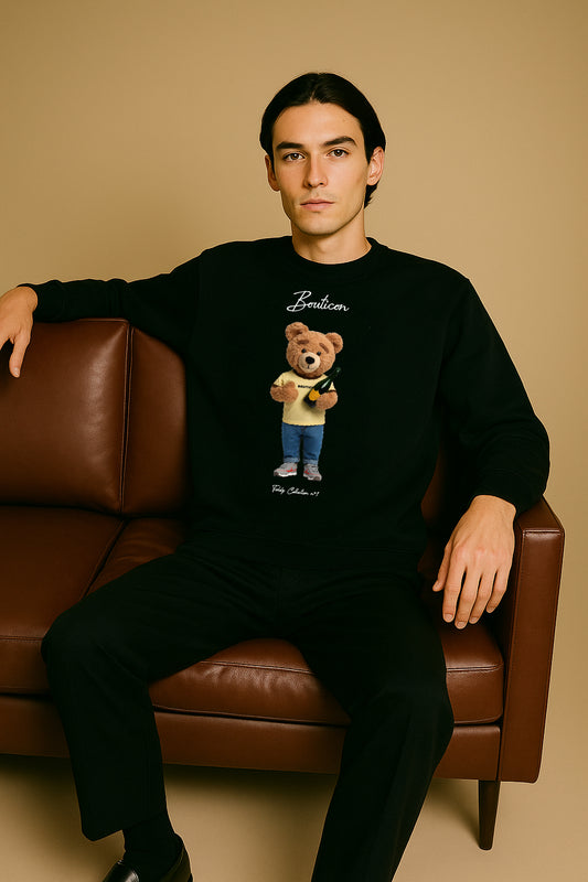 Felpa uomo Teddy Champagne nera