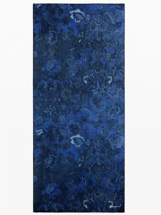 Foulard rettangolare plissettato paisley Donna Blu