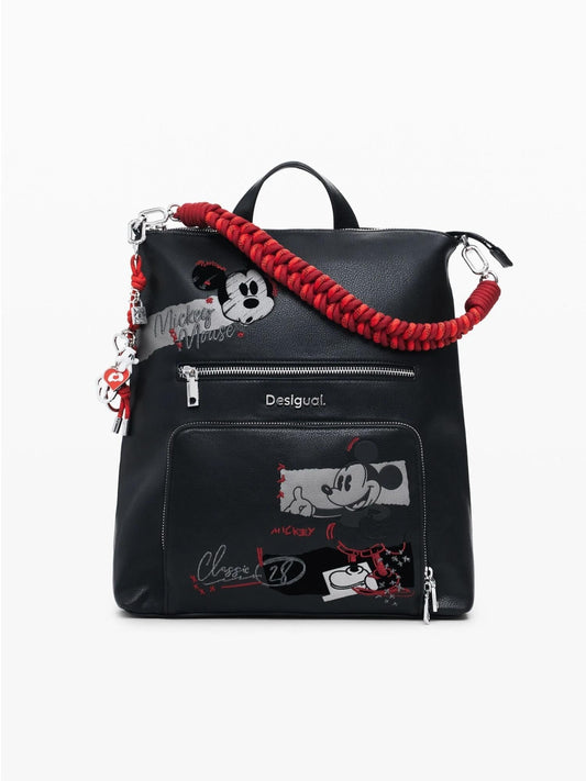 Desigual Zaino effetto pelle Mickey medio Donna Nero