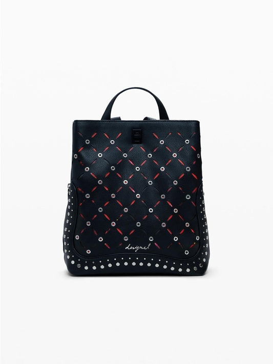 Zaino traforato con borchie piccolo Donna Nero