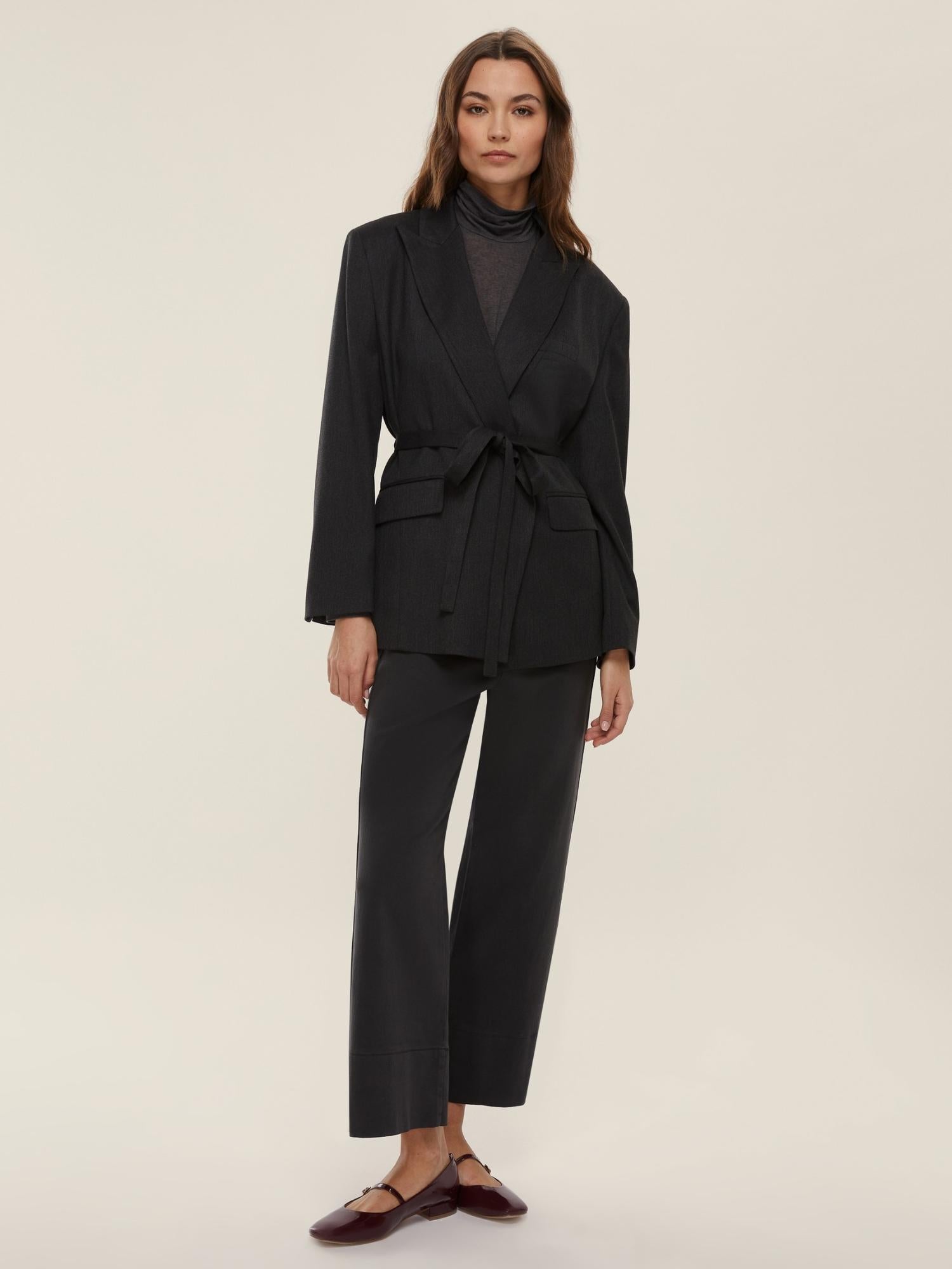 Emme Marella Blazer con cintura Val Donna Antracite - Santangelo