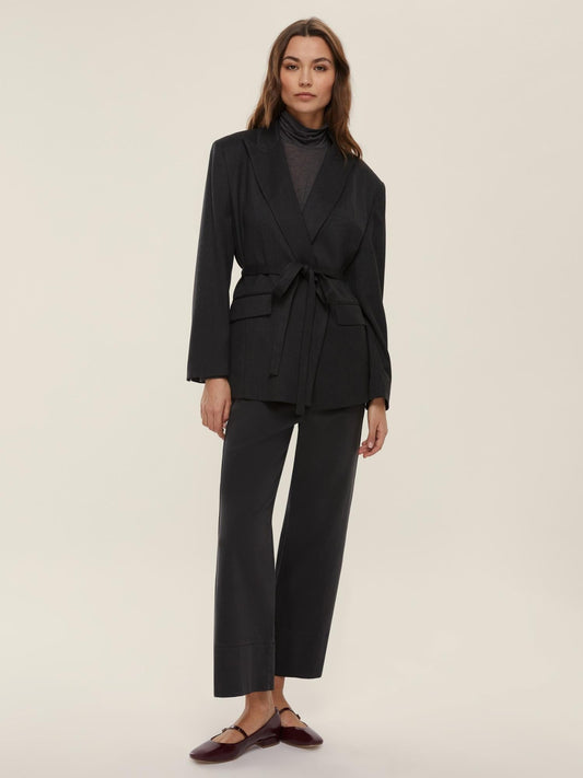 Emme Marella Blazer con cintura Val Donna Antracite - Santangelo
