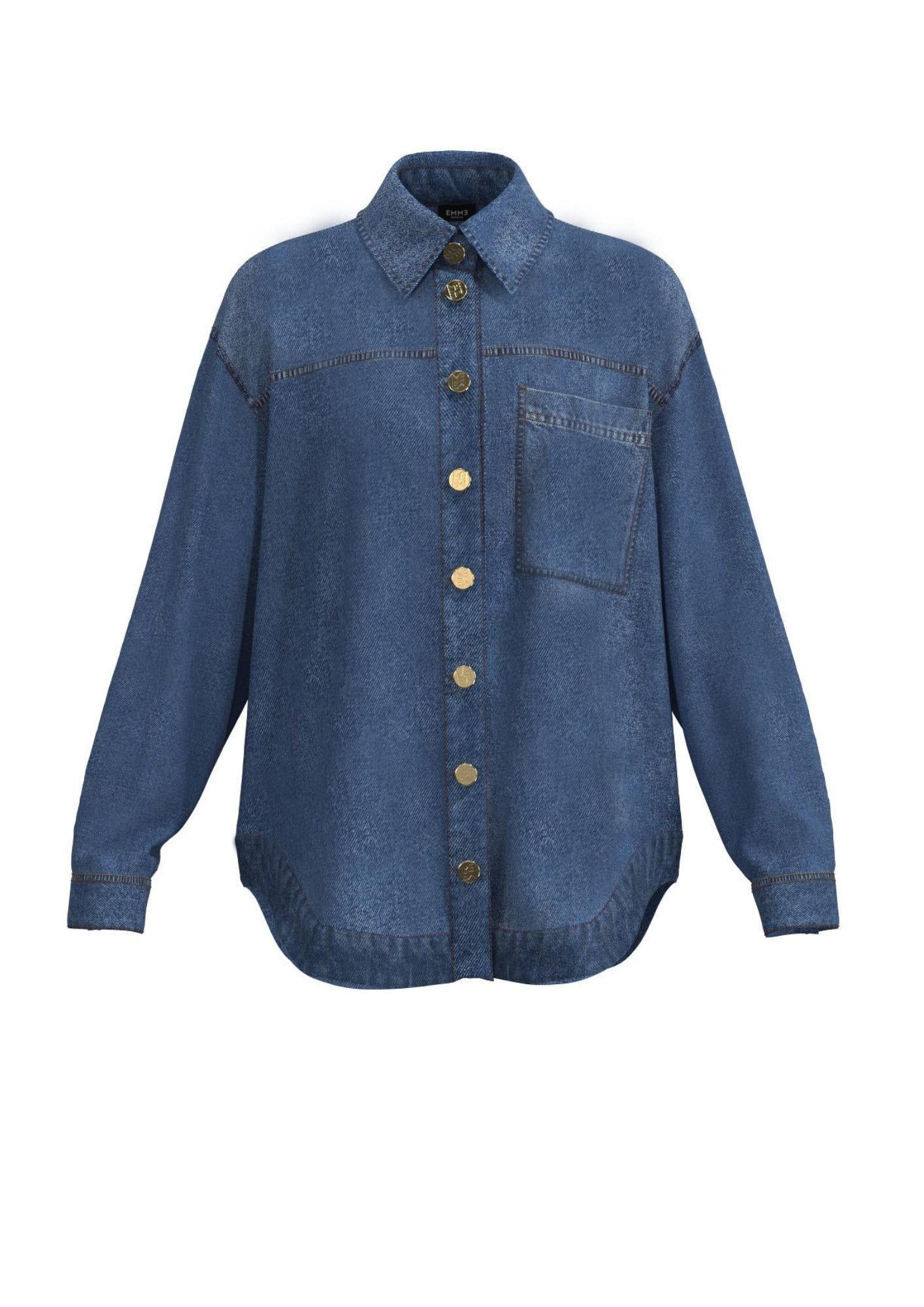Emme Marella Camicia Donna Artista Blu Denim Medio - Santangelo