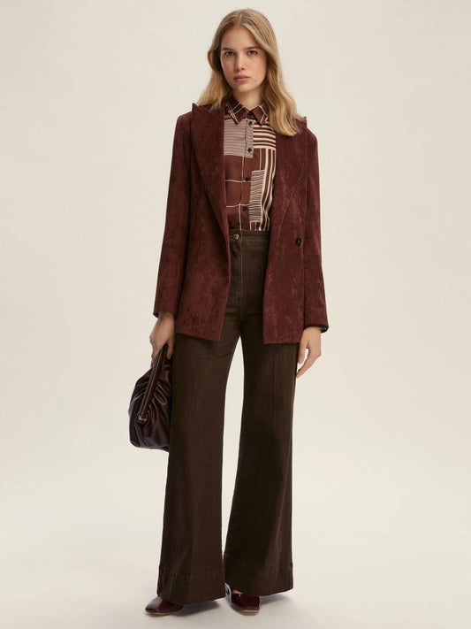 Emme Marella Camicia semi aderente in twill Biagio Donna Bordeaux