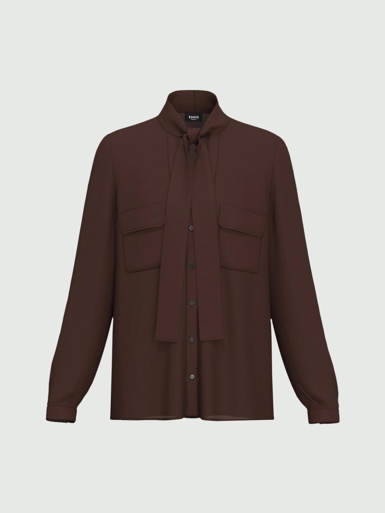 Emme Marella Camicia sfiancata in misto seta Alibi Donna Testa di moro - Santangelo
