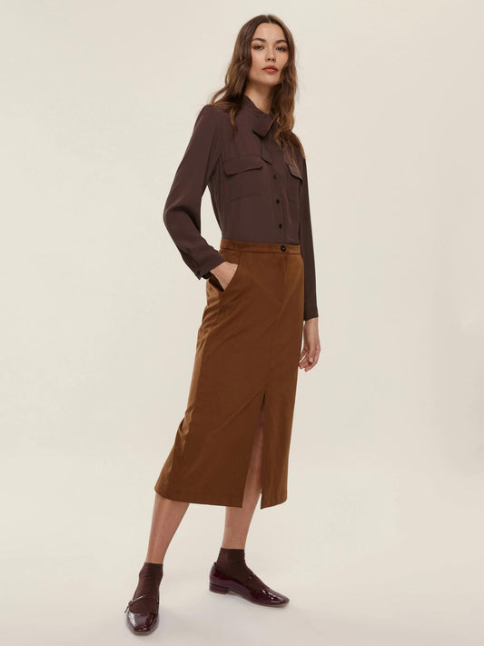 Emme Marella Camicia sfiancata in misto seta Alibi Donna Testa di moro