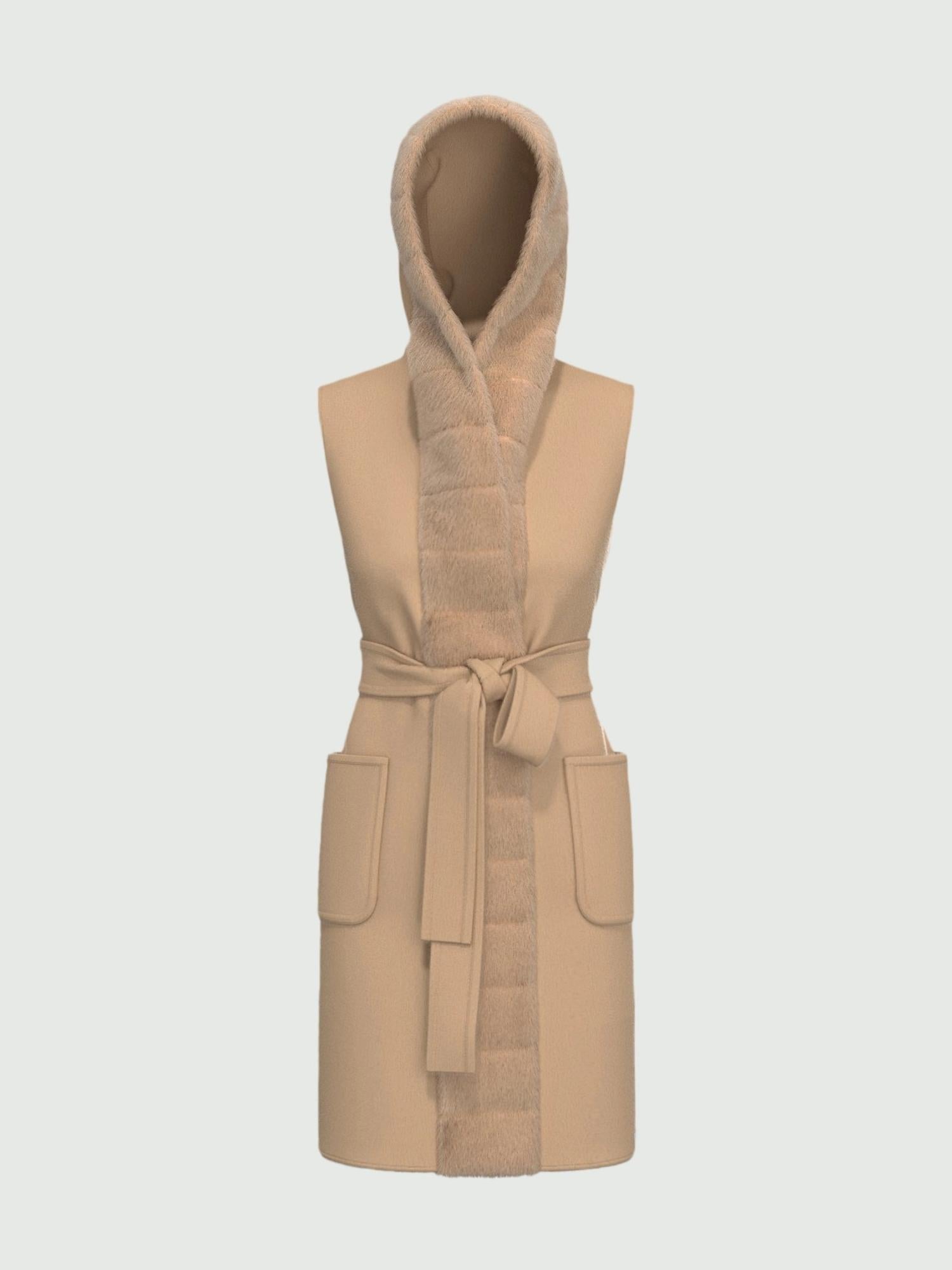 Emme Marella Gilet con cintura Formosa Donna Beige - Santangelo
