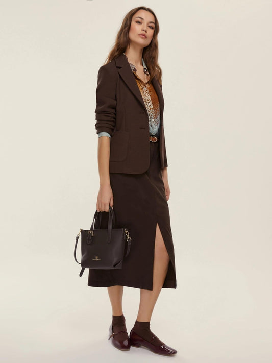 Emme Marella Gonna a tubino stretch Dritto Donna Testa di moro