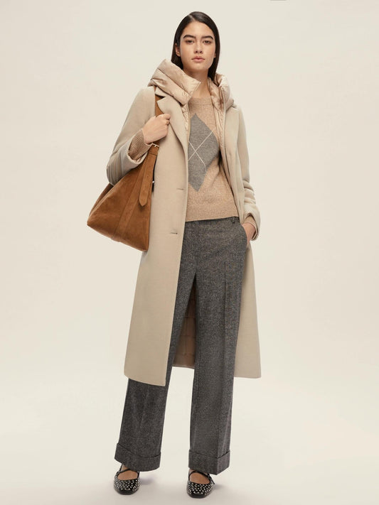 Maglia boxy con filo di lurex Novella Donna Cammello