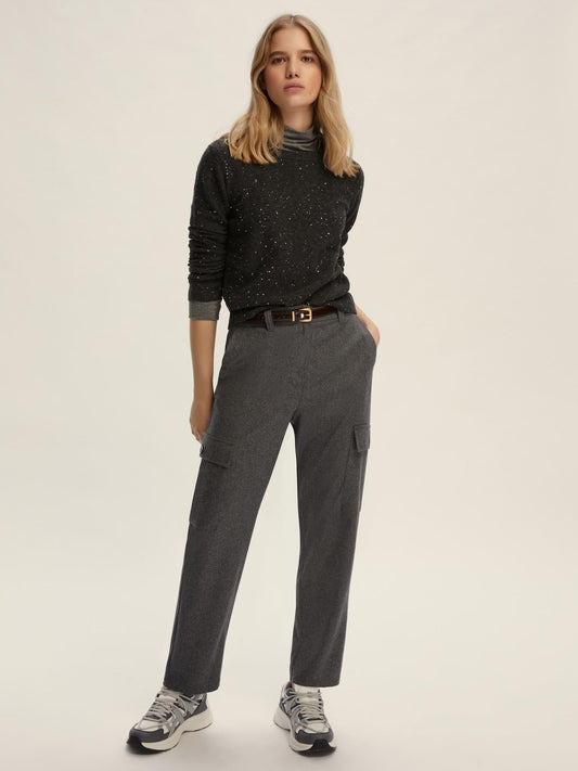 Maglia in filato comfy con paillette Ruth Donna Grigio Scuro