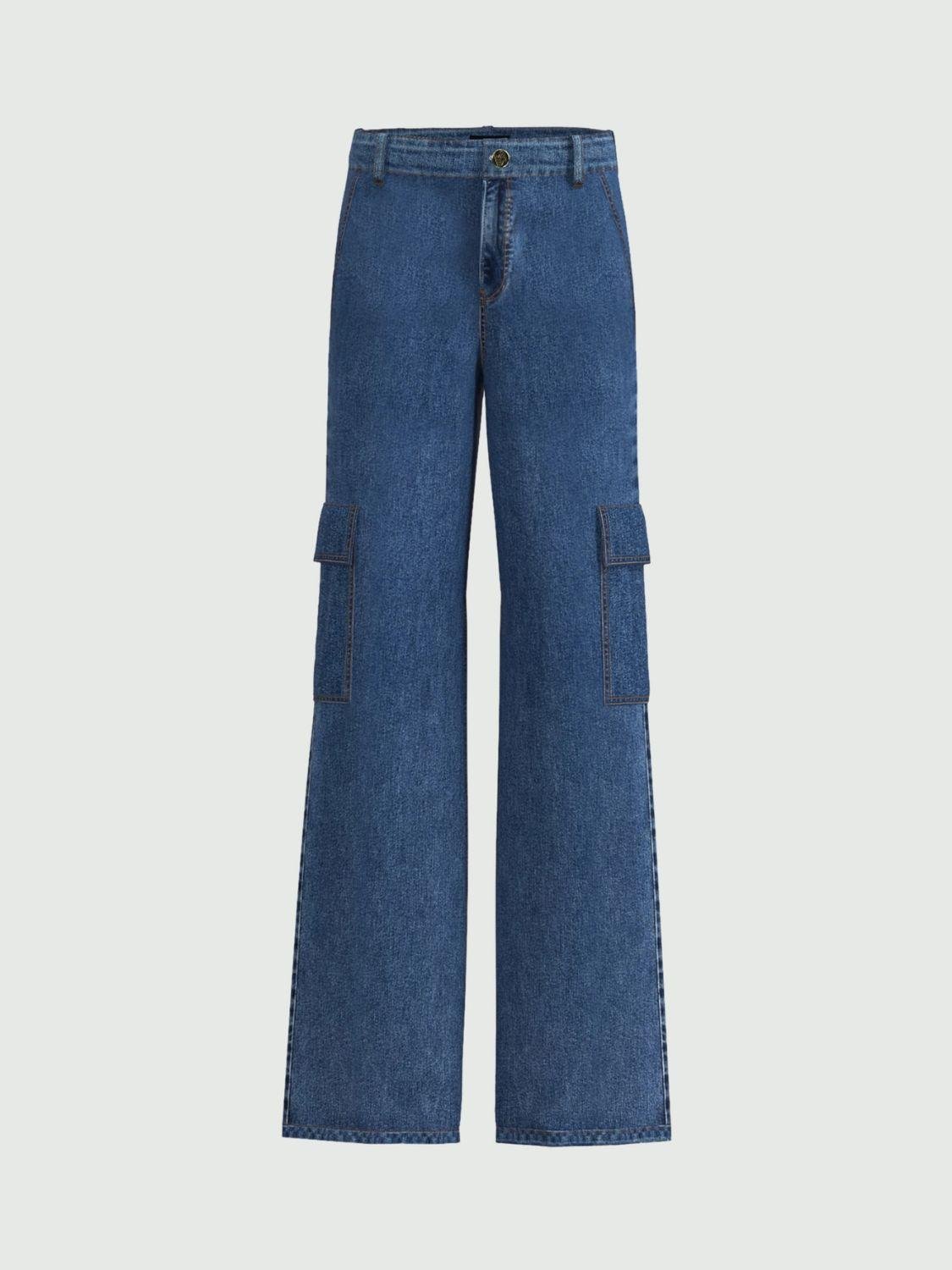 Emme Marella Pantalone cargo Donna Magnolia Bluette - Santangelo