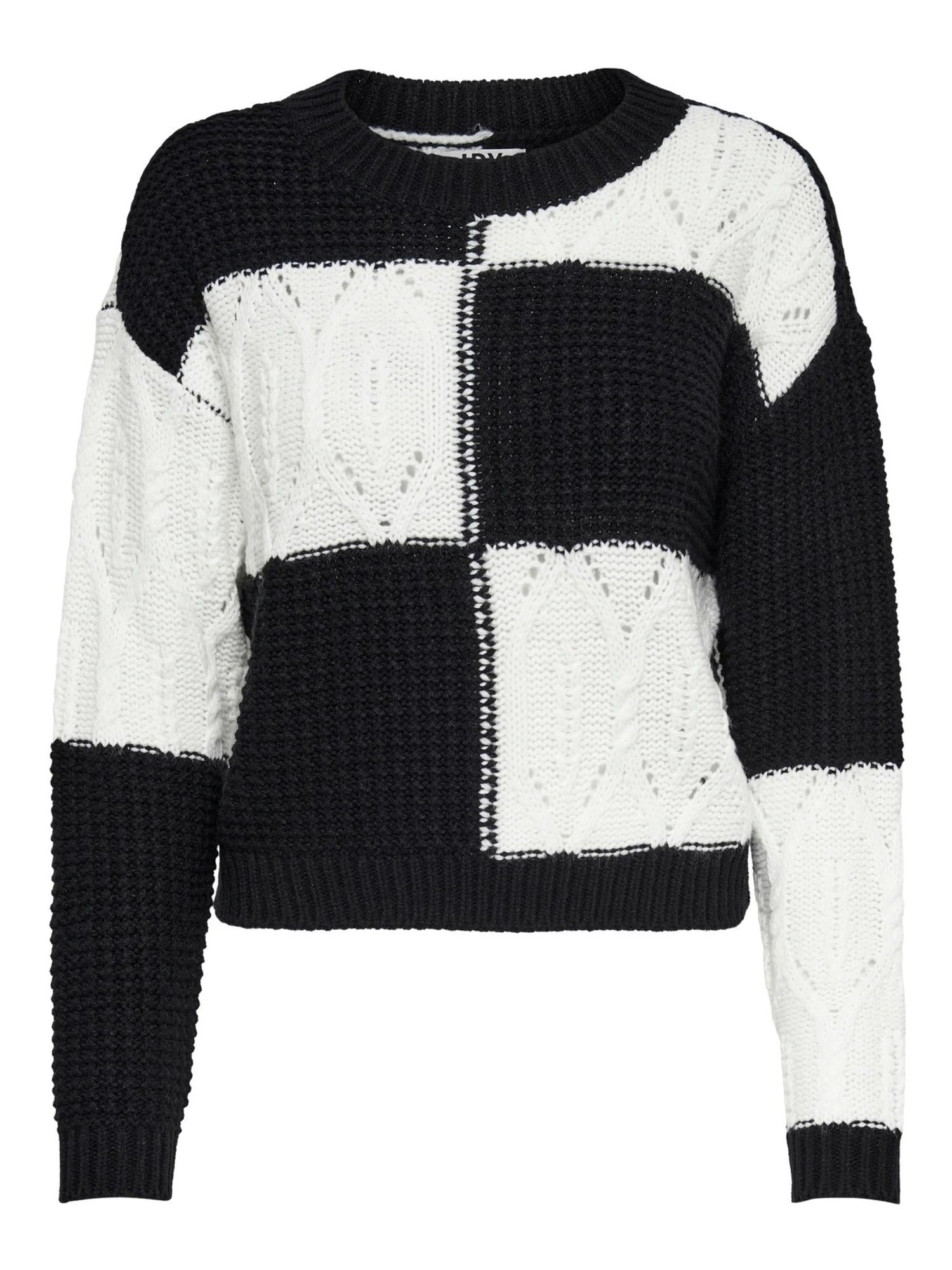 Jacqueline De Yong JDYJUSTY Pullover Donna Nero 15276930 Black BLACK / CLOUD DANCER JACQUELINE DE YONG