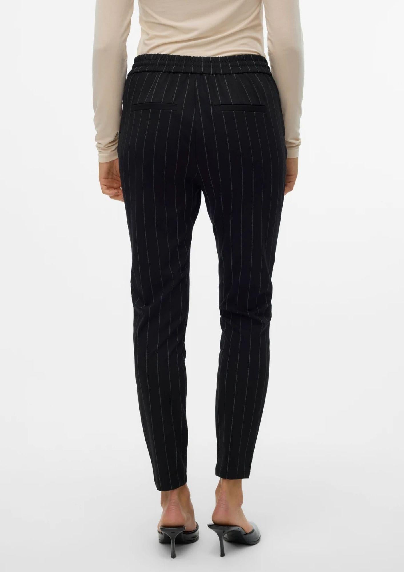 Vero Moda Pantalone Donna Eva Nero Gessato 10197909 Black SNOW WHITE PINSTRIPE VERO MODA