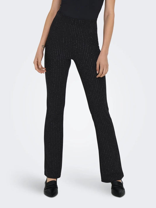 Only ONLLISA Pantalone Donna Nero Silver glitter