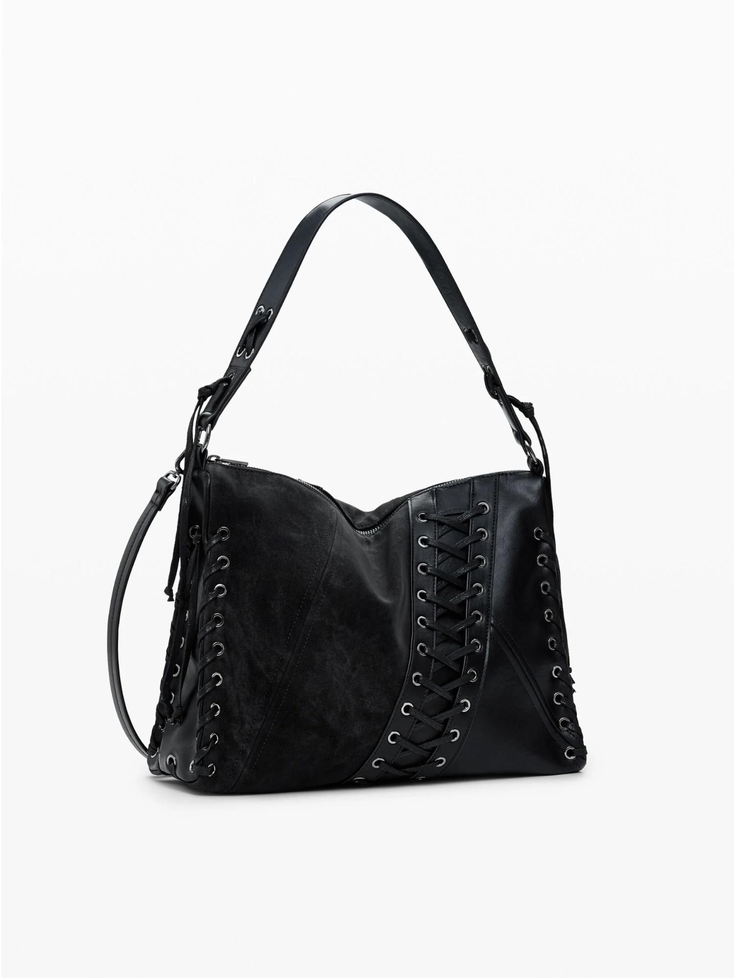 Desigual Borsa a tracolla effetto pelle media Donna Nero 25WAXP79 2000 DESIGUAL