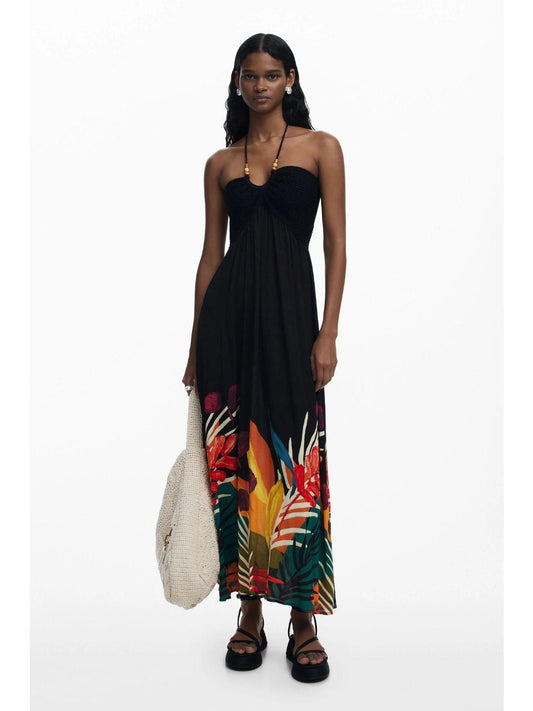 Desigual Abito lungo tropicale Donna Nero 25SWMW08 2000 DESIGUAL