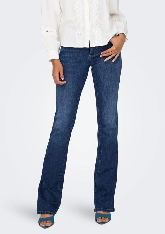 Jeans Donna Only Onlann Blu Denim Scuro<BR/> 15337824 Dark Blue Denim ONLY