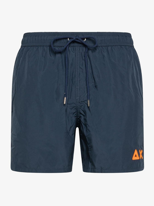 Costume Sun68 con Logo Fluo Uomo Blu Navy