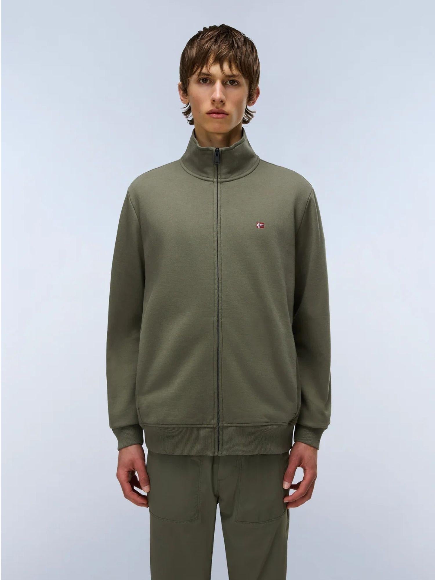 Napapijri Felpa con Zip Balis Winter Uomo Verde Tea Leaf NP0A4GBA G0A NAPAPIJRI