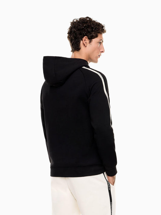 Felpa Uomo Logo Series Con Cappuccio In Misto Cotone Nero