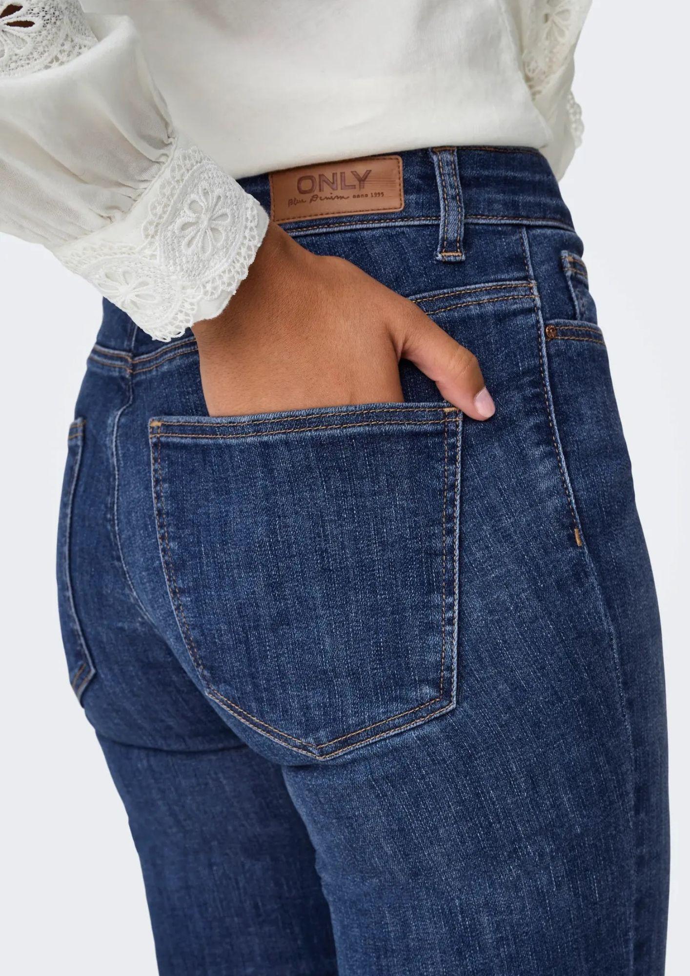 Jeans Donna Only Onlann Blu Denim Scuro<BR/> 15337824 Dark Blue Denim ONLY