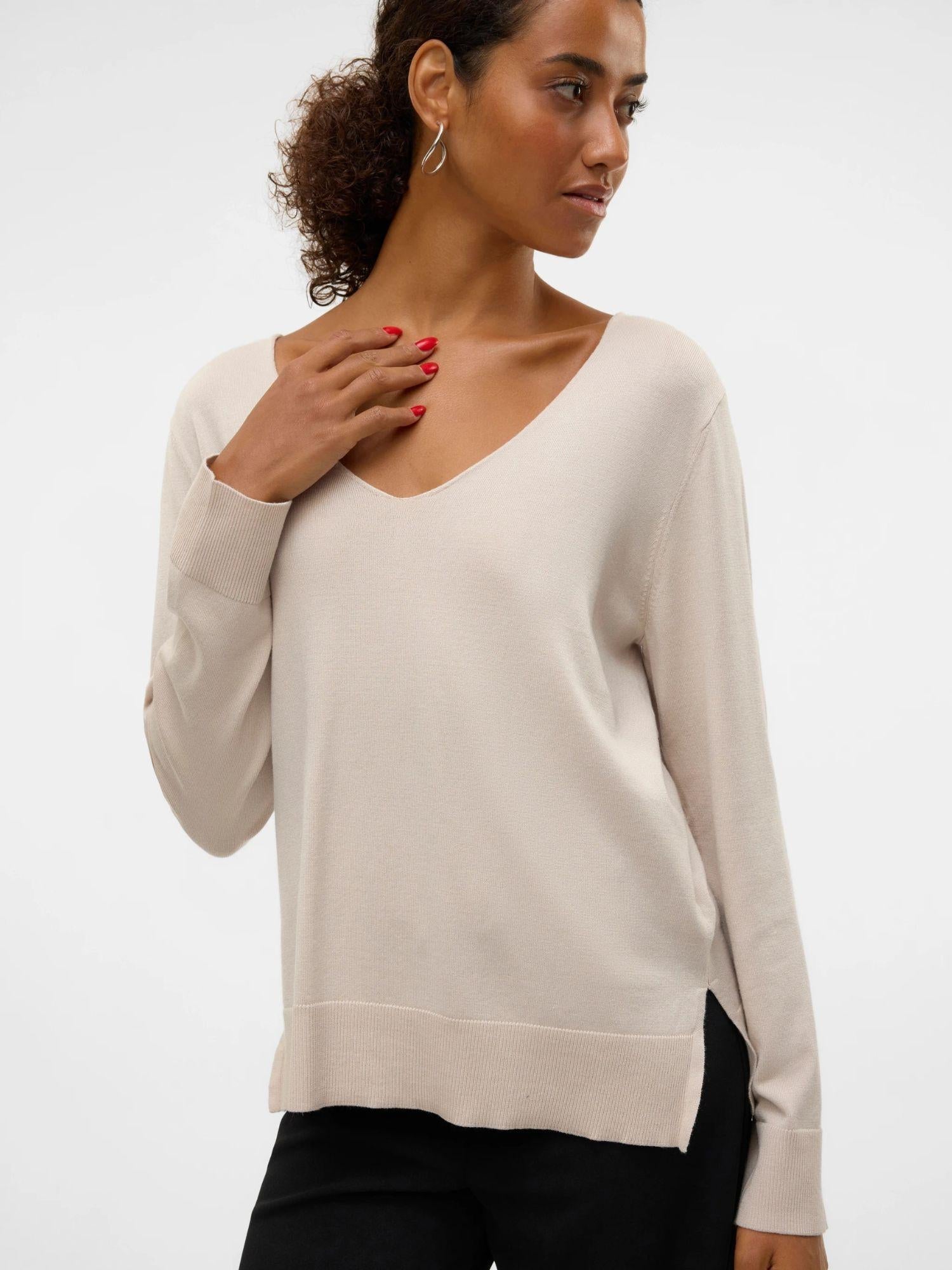 Vero Moda VMSILJE Pullover Donna Grey Moonbeam 10320451 Moonbeam VERO MODA