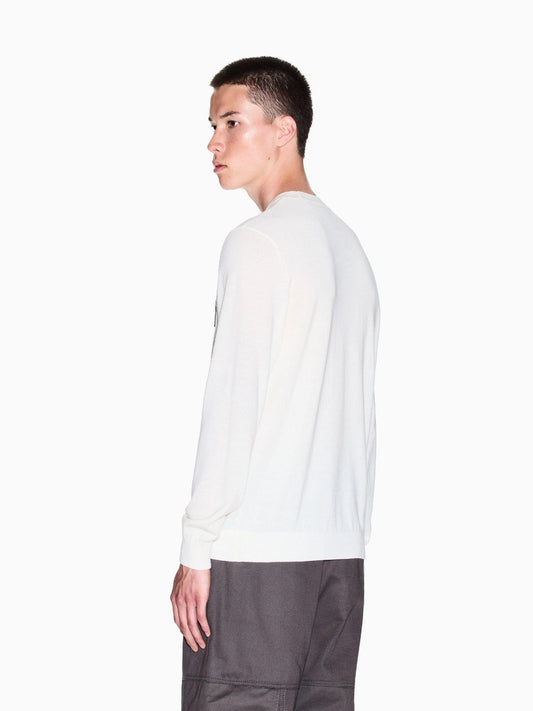 Maglione girocollo con patch Uomo Bianco