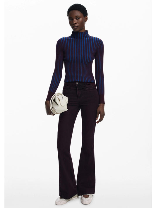 Jeans a zampa bordeaux Donna