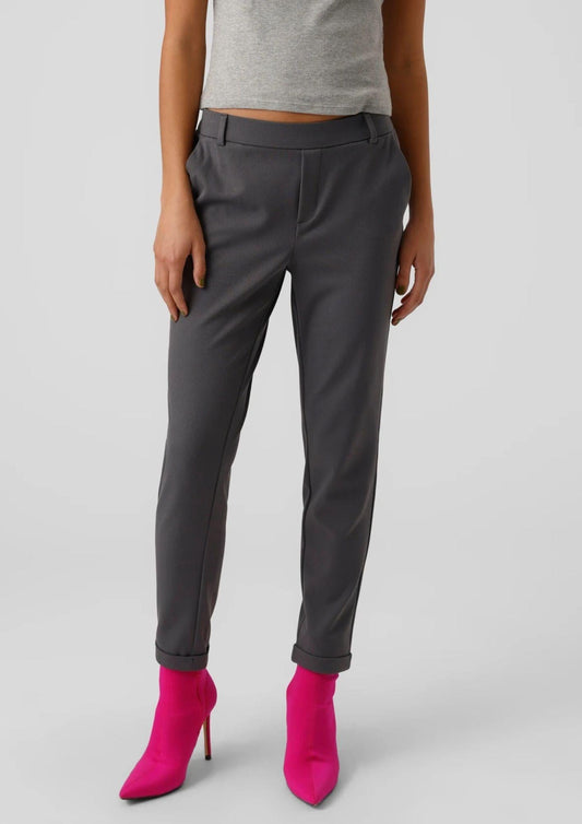 MAYA Women's Mid-Rise Trousers in Asphalt Grey