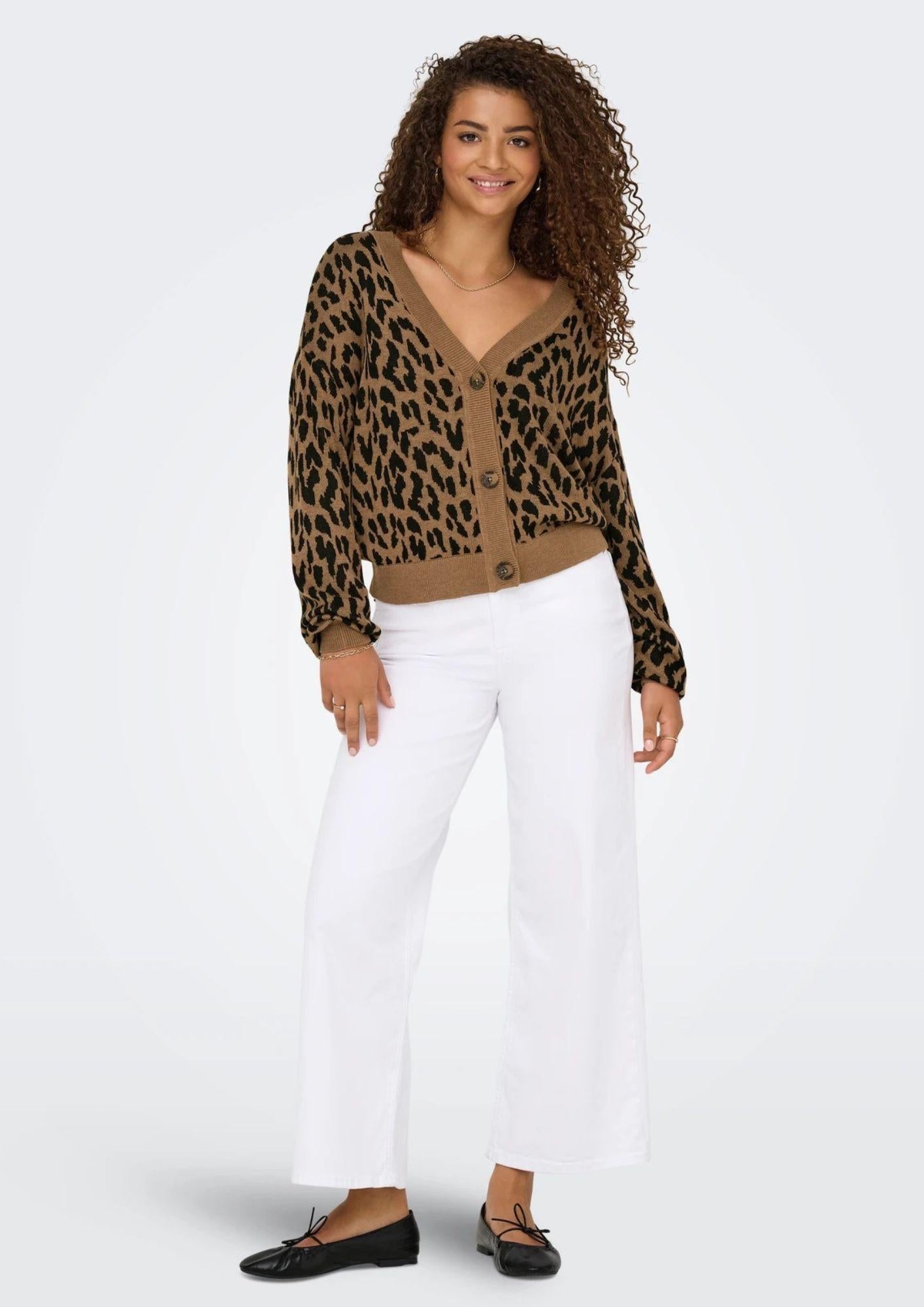 Cardigan Donna Only Vienna Marrone 15347875 Toasted Coconut ONLY