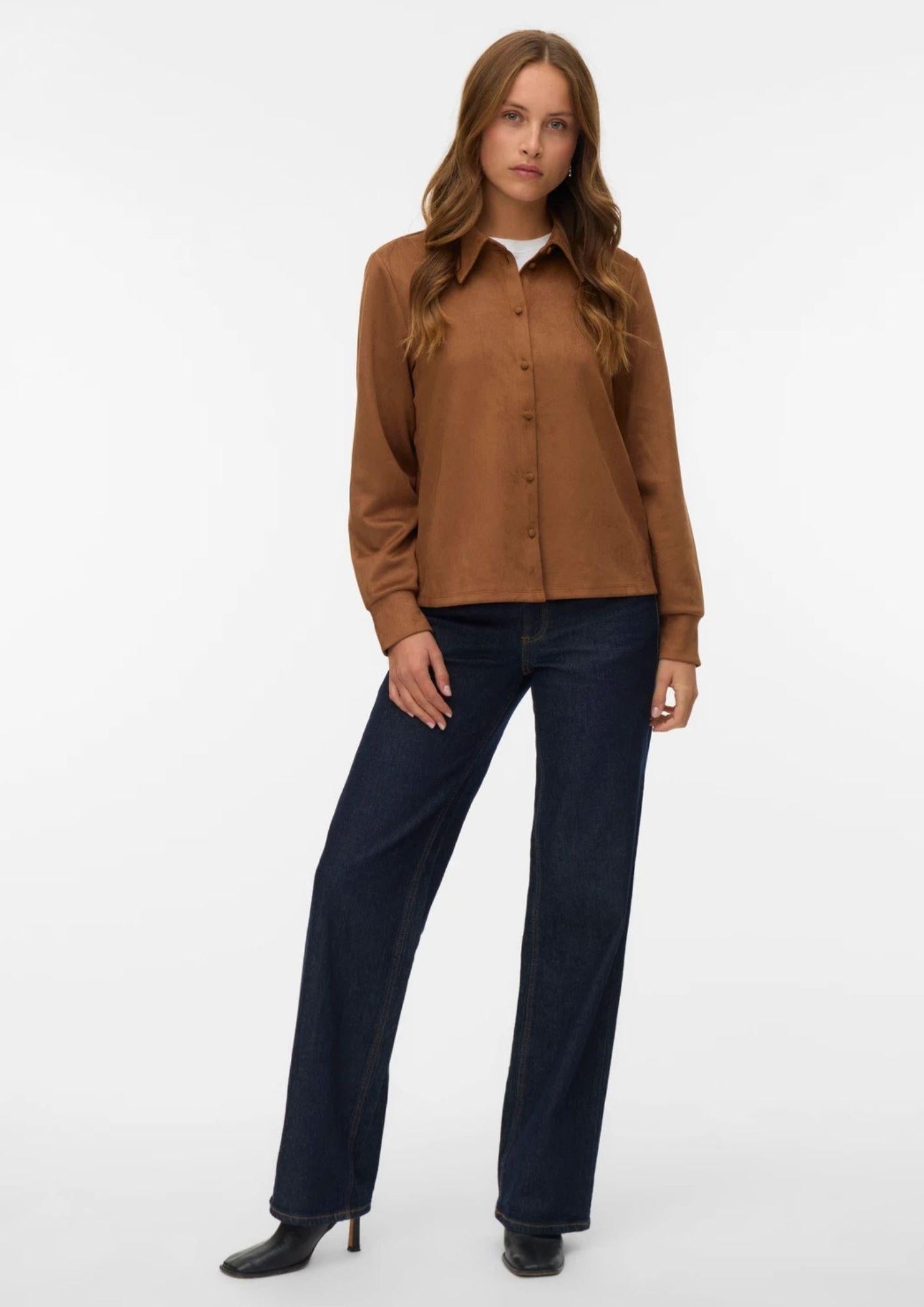 Vero Moda Camicia Donna Bella Marrone 10344958 Dachshund VERO MODA