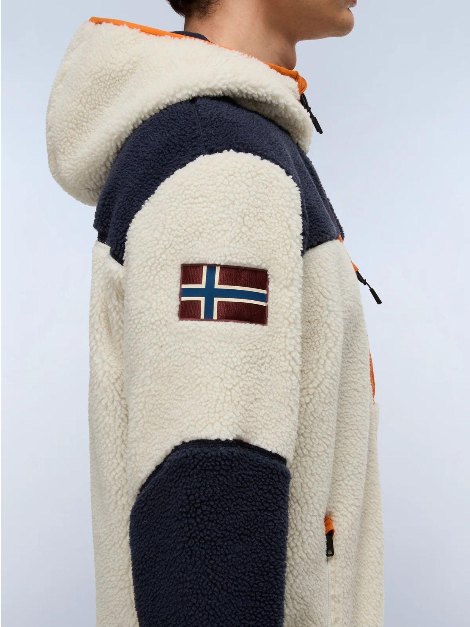 Napapijri Felpa in Pile con Cappuccio e Zip Yupik Uomo Multicolour NP0A4GNS MM9 NAPAPIJRI