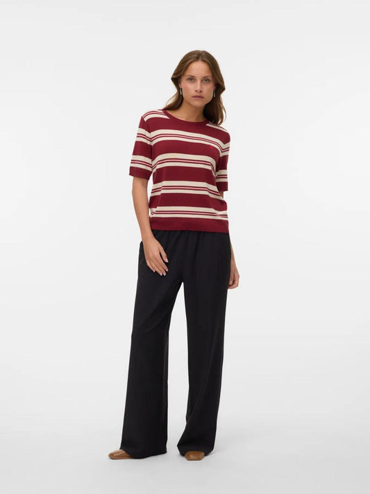 Vero Moda VMCARMELIA Pullover in maglia Donna Syrah W. ROSE ELGANCE BIRCH
