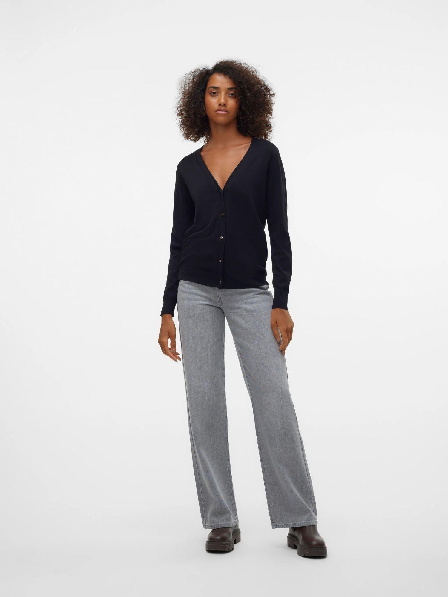 Vero Moda VMSILJE Cardigan in Maglia Donna Nero 10320456 Black VERO MODA