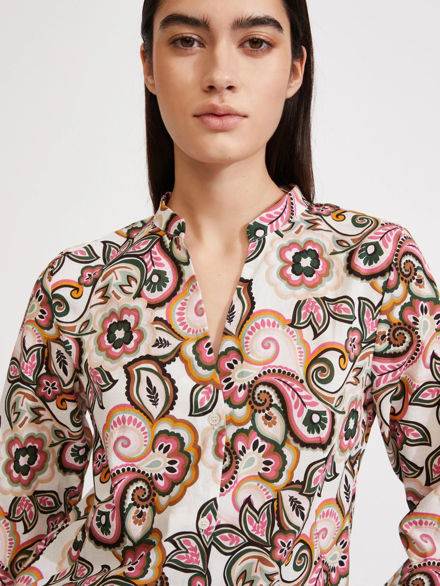 Emme Marella Camicia in mussola Accolto Donna Verde Bottiglia 2515111132200 004 EMME MARELLA