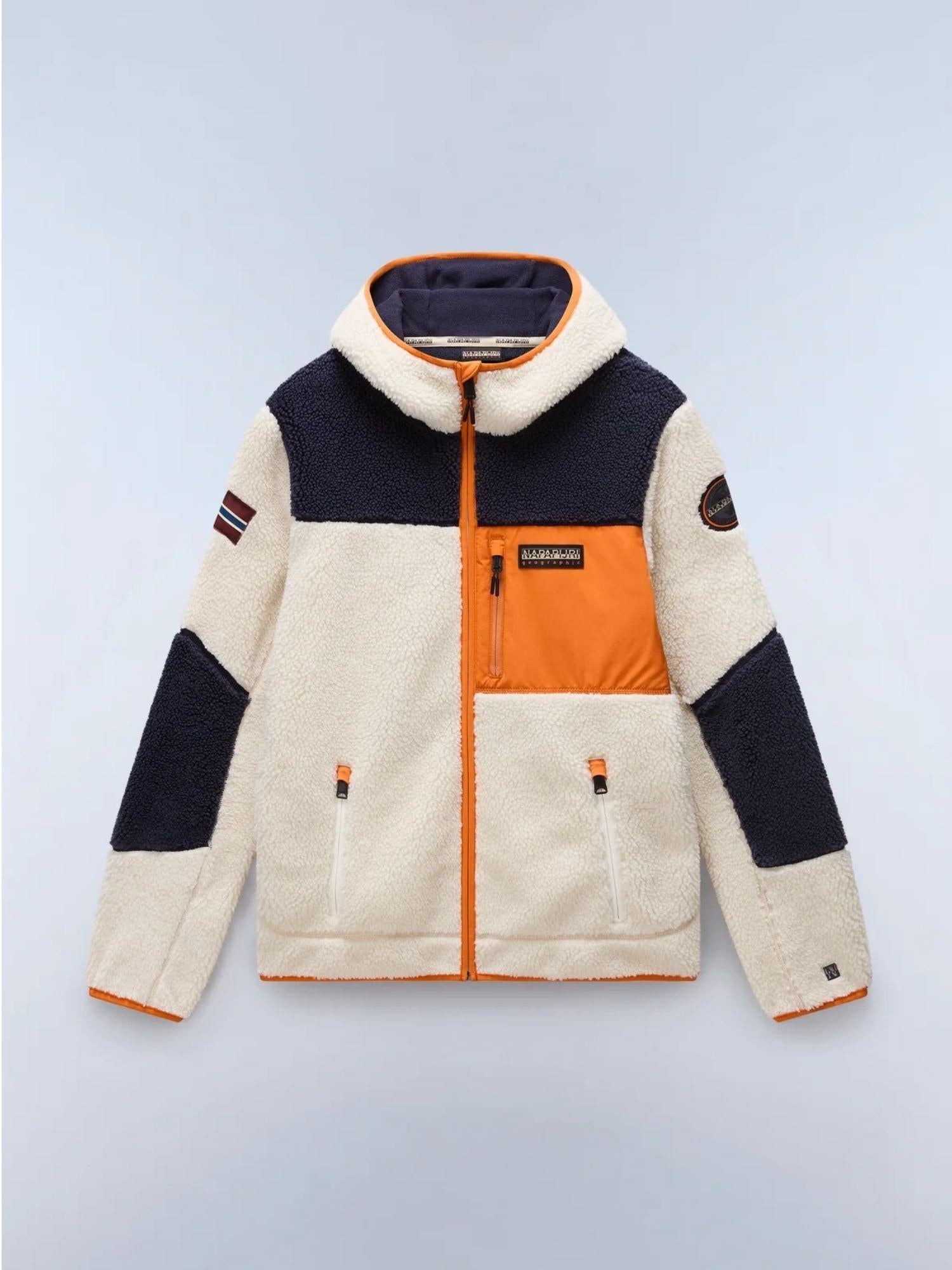 Napapijri Felpa in Pile con Cappuccio e Zip Yupik Uomo Multicolour NP0A4GNS MM9 NAPAPIJRI