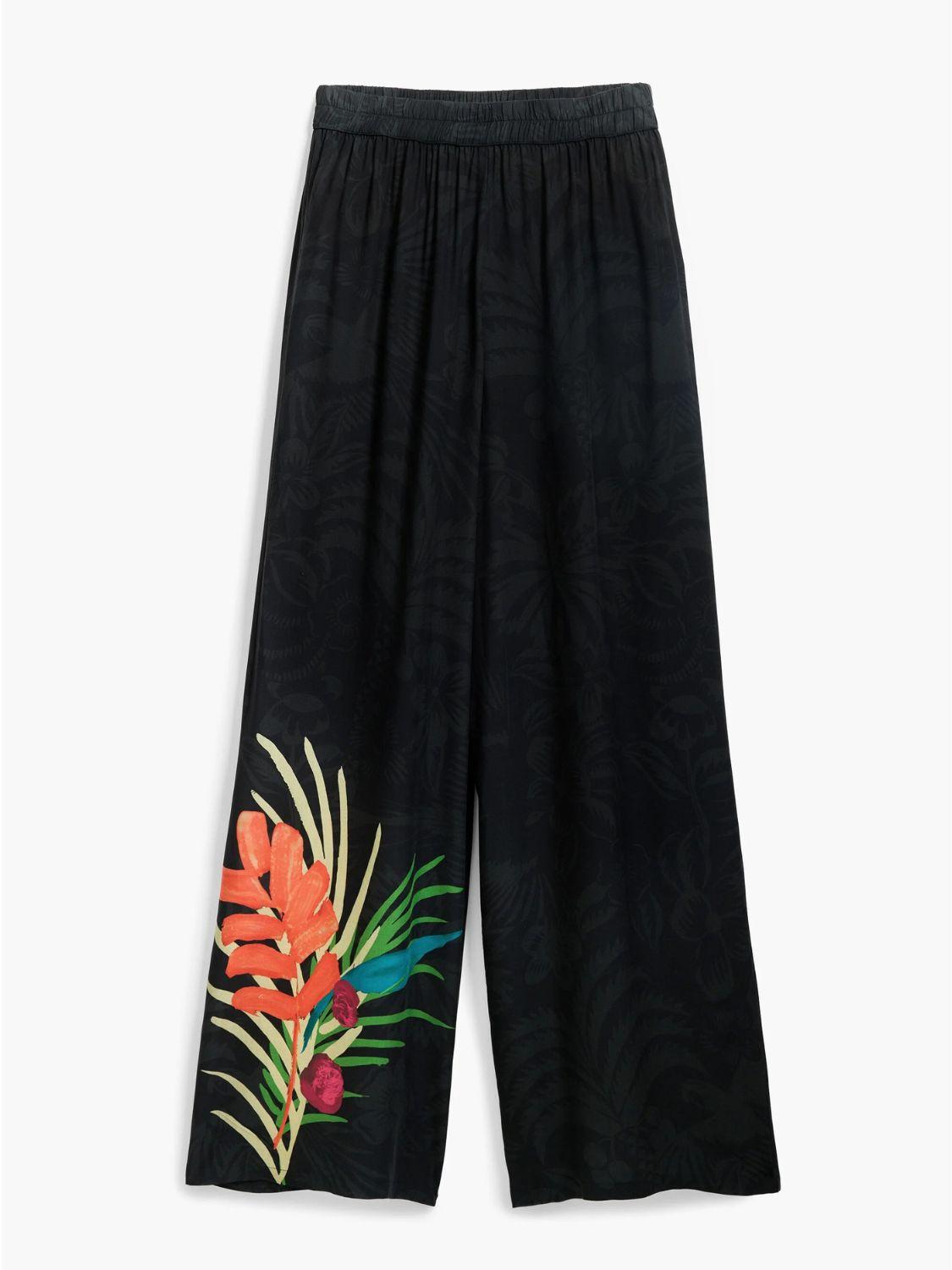 Desigual Pantaloni lunghi tropicali Donna Nero 25SWMW02 2000 DESIGUAL