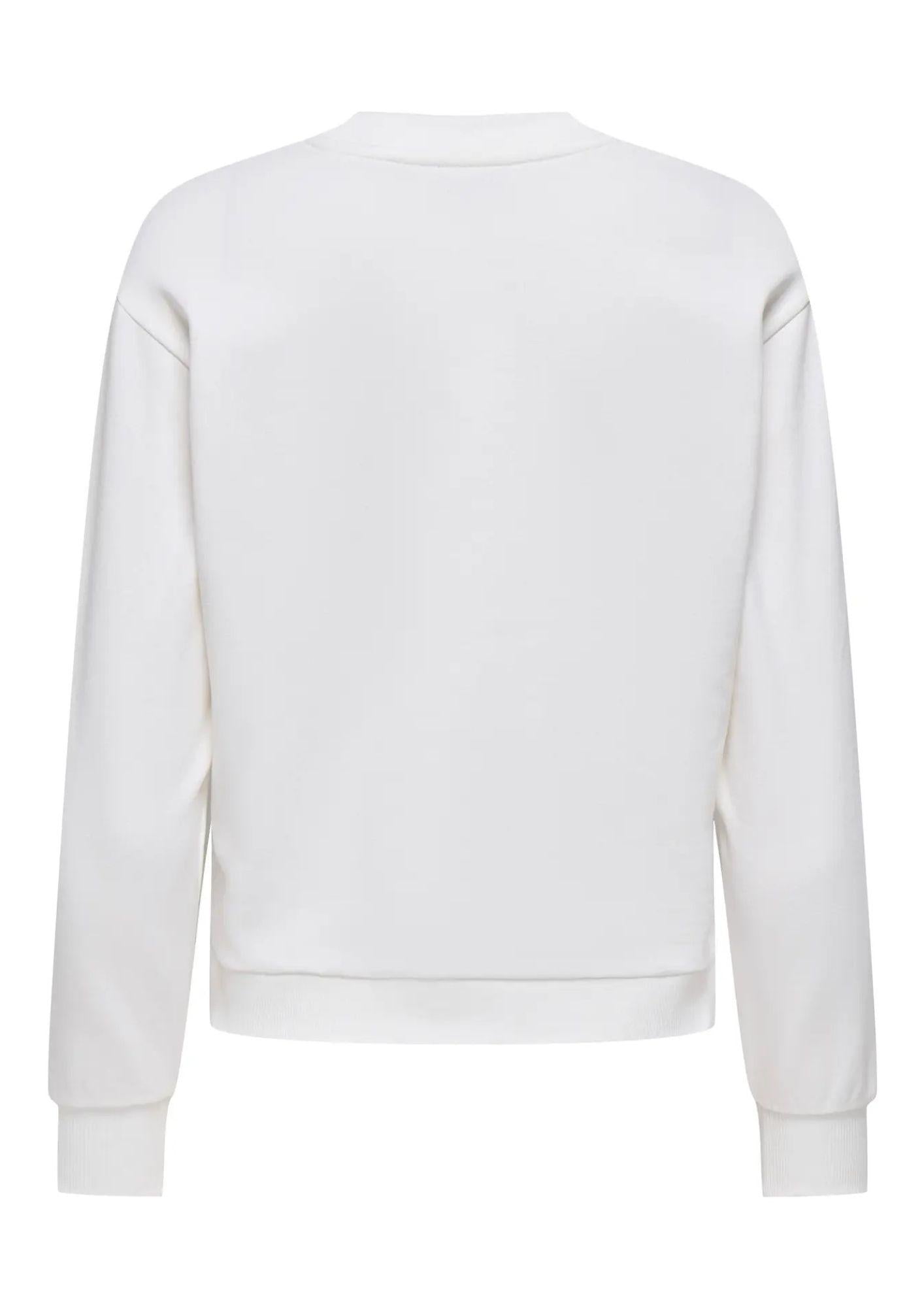 Jaqueline De Yong Felpa Donna Paris Bianca 15221015 Cloud Dancer BLACK TOWER JACQUELINE DE YONG