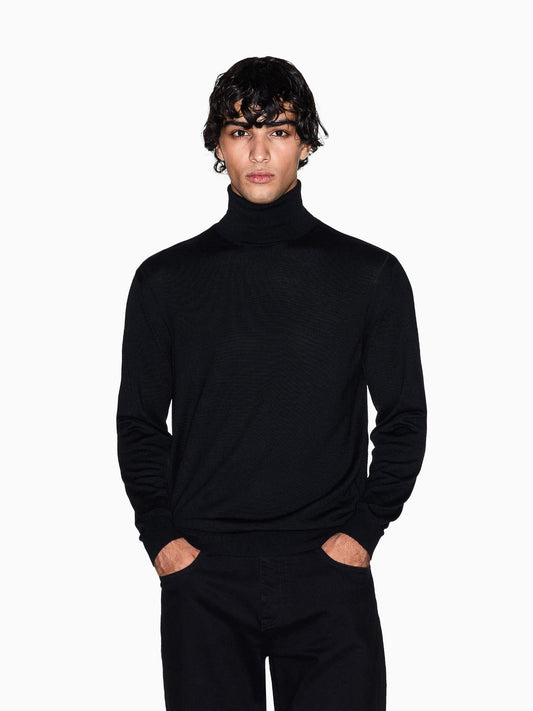 Maglione dolcevita in misto lana Uomo Nero