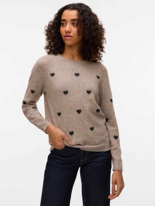 Pullover Donna Doffy Beige e Nero
