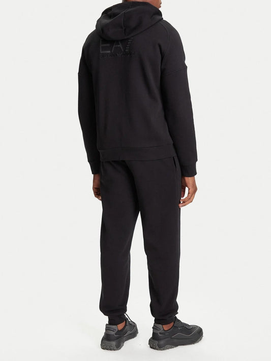 Tuta Uomo con cappuccio full zip Nero