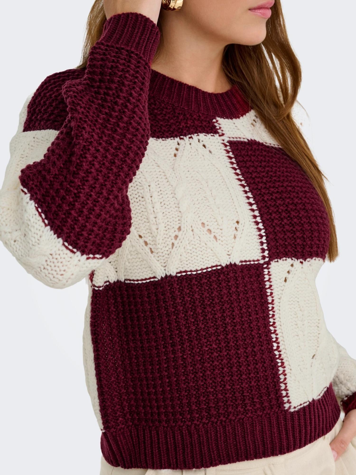 Jacqueline De Yong JDYJUSTY Pullover Donna Cabernet 15276930 Cabernet CLOUD DANCER JACQUELINE DE YONG
