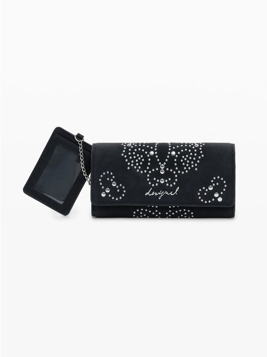 Desigual Portafoglio borchie portacarte grande Donna Nero